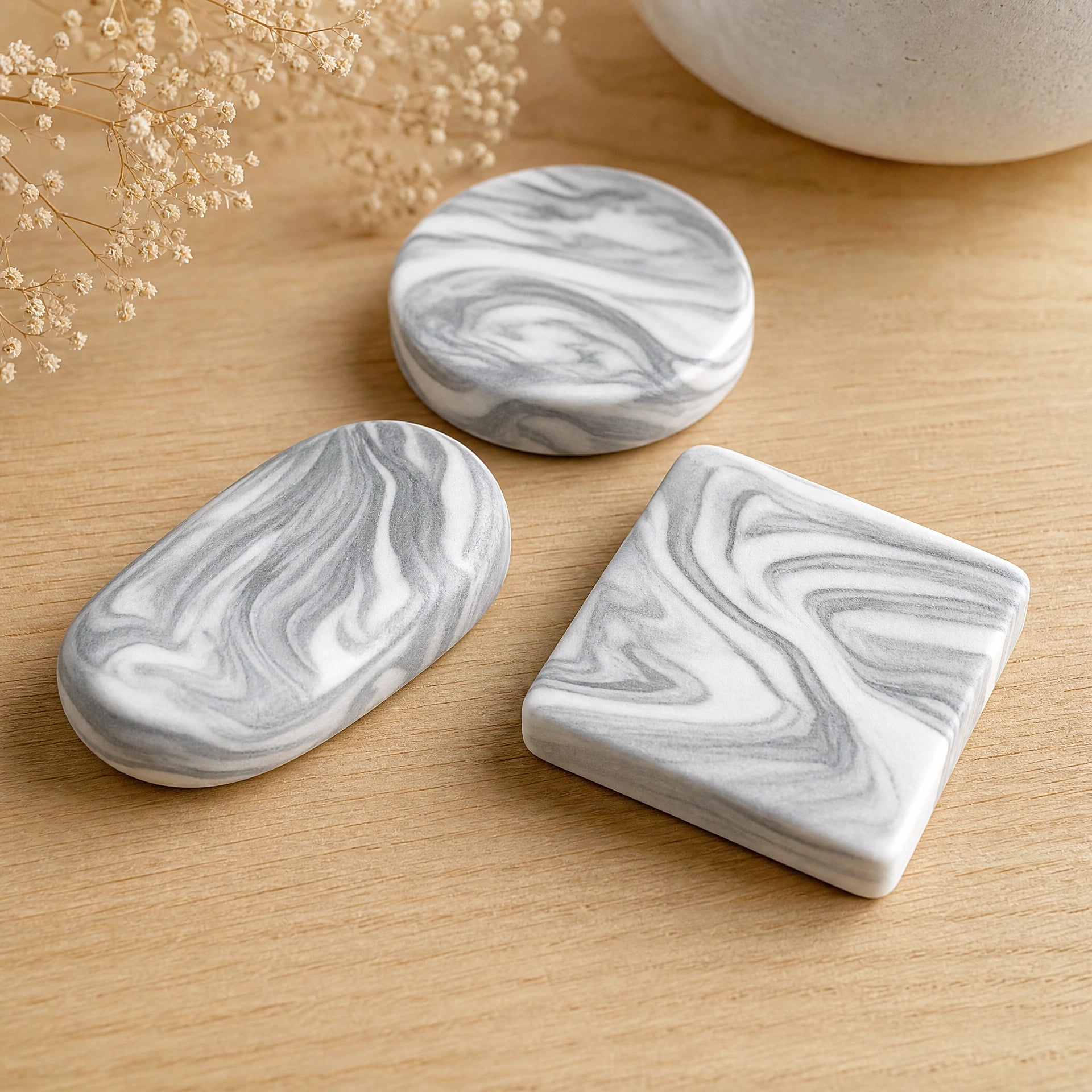 Set de piedras efecto mármol